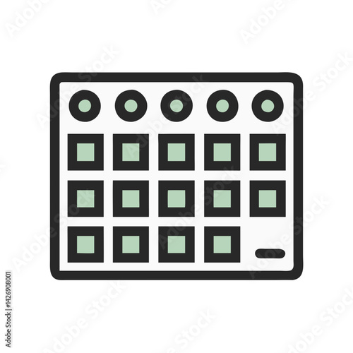 Retro Drum Machine, Music Production Icon, Digital Audio