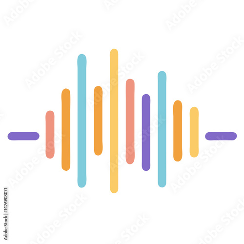 Colorful Sound Wave Illustration on Black Background Design