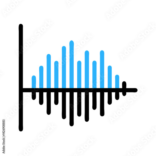 Sound wave, frequency, audio, equaliser, waveform icon on black