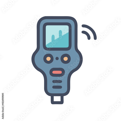 Digital water meter icon for utilities measurement and control