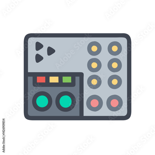 Digital Sequencer Vector Illustration on Isolated Black Background