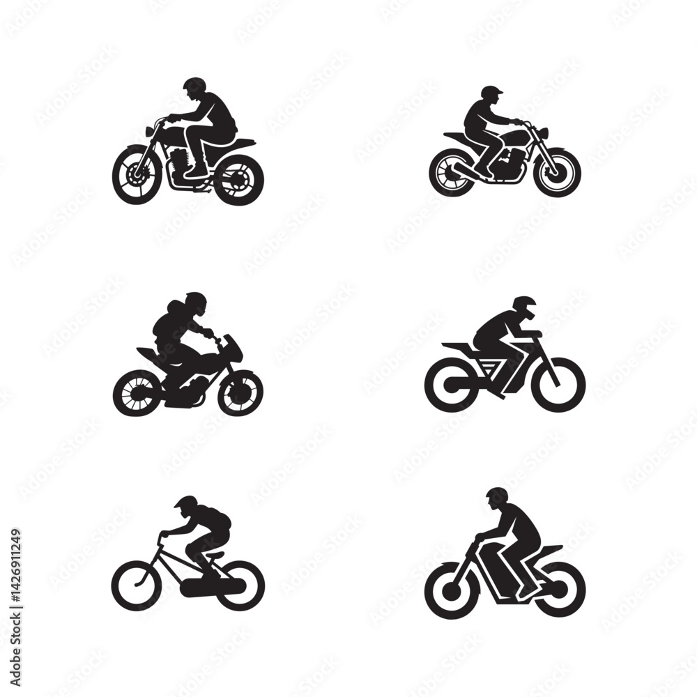 Fototapeta premium Rider on Bike – Minimalist Silhouette Art