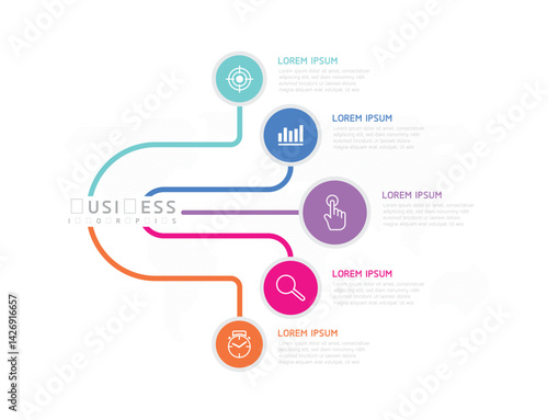 Vector business Presentation Connecting Steps Infographic Template