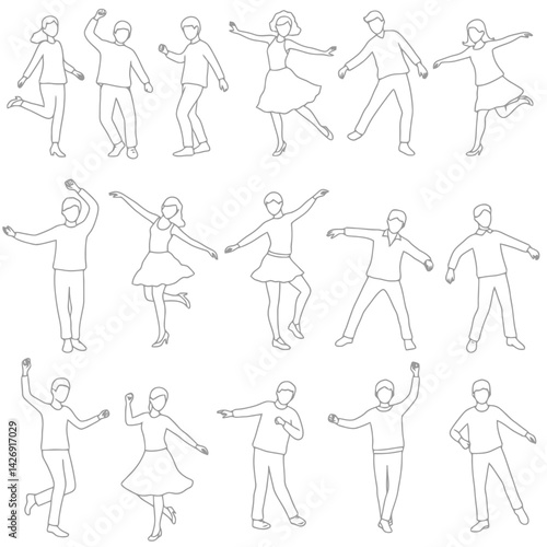 Crowd of people silhouette, cheerful fans people. Big event, concert or sport. Vector illustration