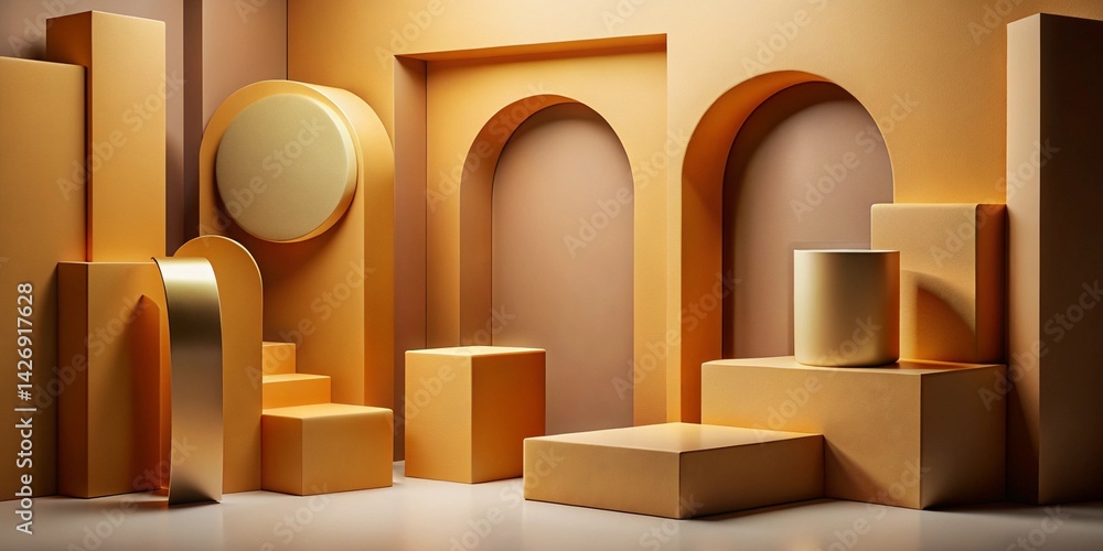 Minimalist 3D Abstract Scene with Warm Mustard Geometric Architecture
Minimalist 3D Abstract Scene with Warm Mustard Geometric Architecture