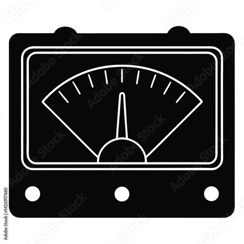 Isolated Black  Vcetor voltmeter on white background 