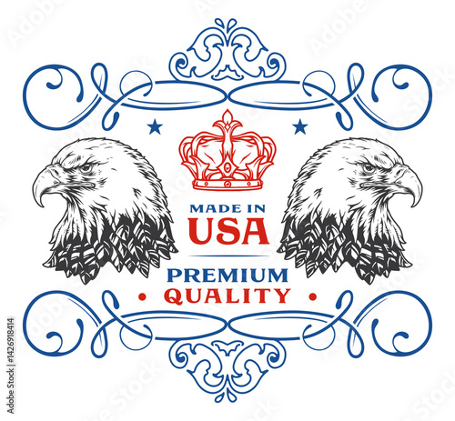 Eagle design showcasing premium quality with crown