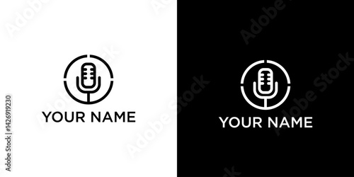 Minimal Microphone Icon Design Representing Audio Recording and Broadcasting