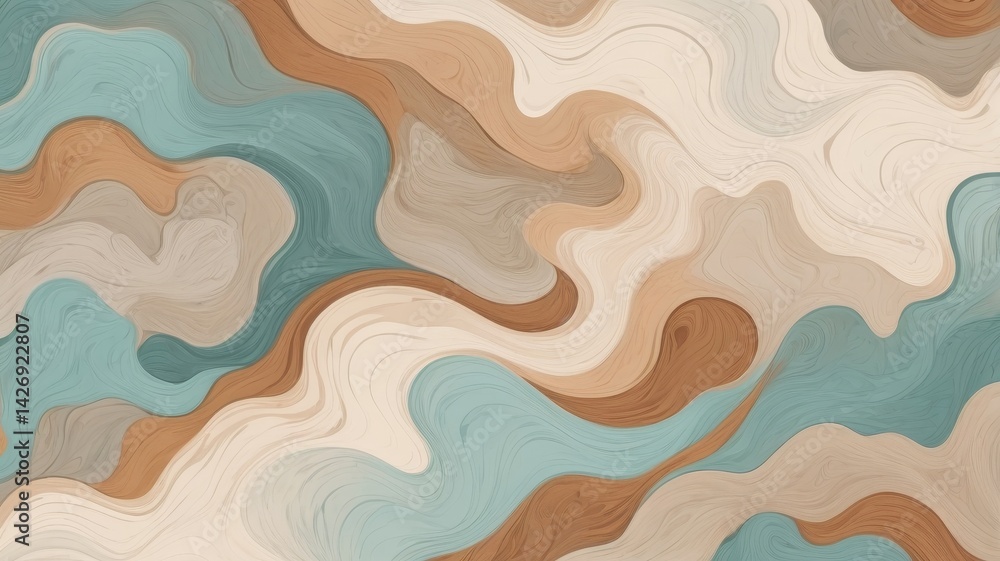Abstract Fluid Swirl Pattern with Earthy Muted Colors Abstract Fluid Swirl Pattern with Earthy Muted Colors