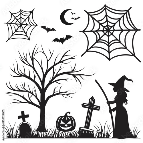 halloween icons set