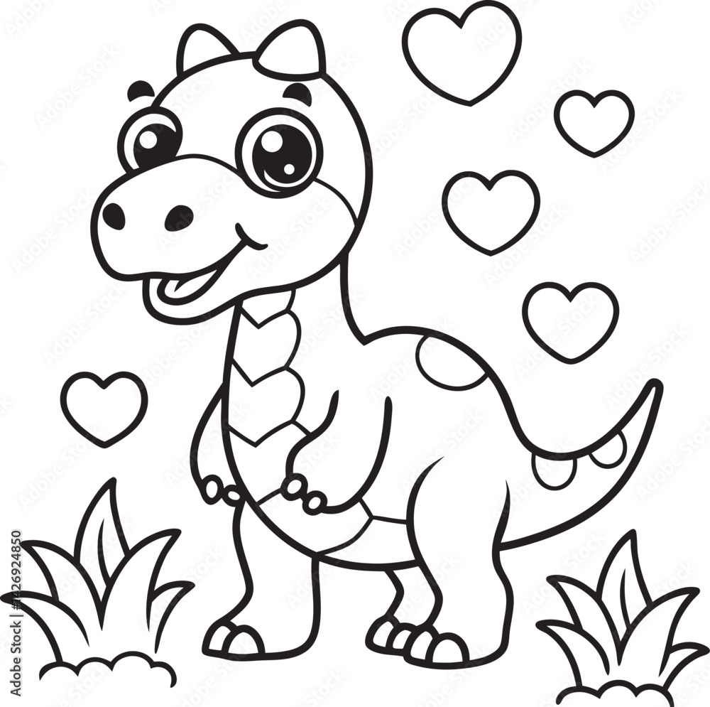 Baby dinosaur line art coloring art file Baby dinosaur line art coloring art file