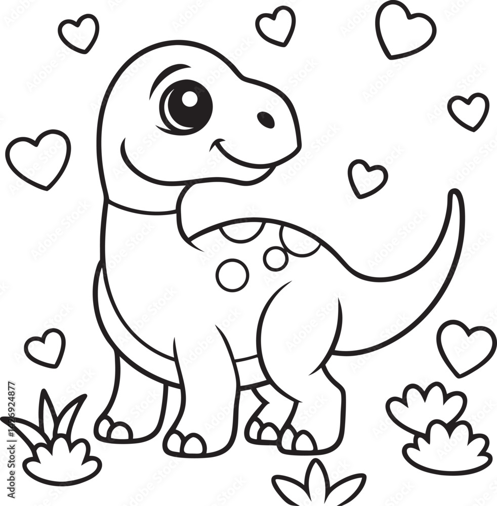 Baby dinosaur line art coloring art file Baby dinosaur line art coloring art file
