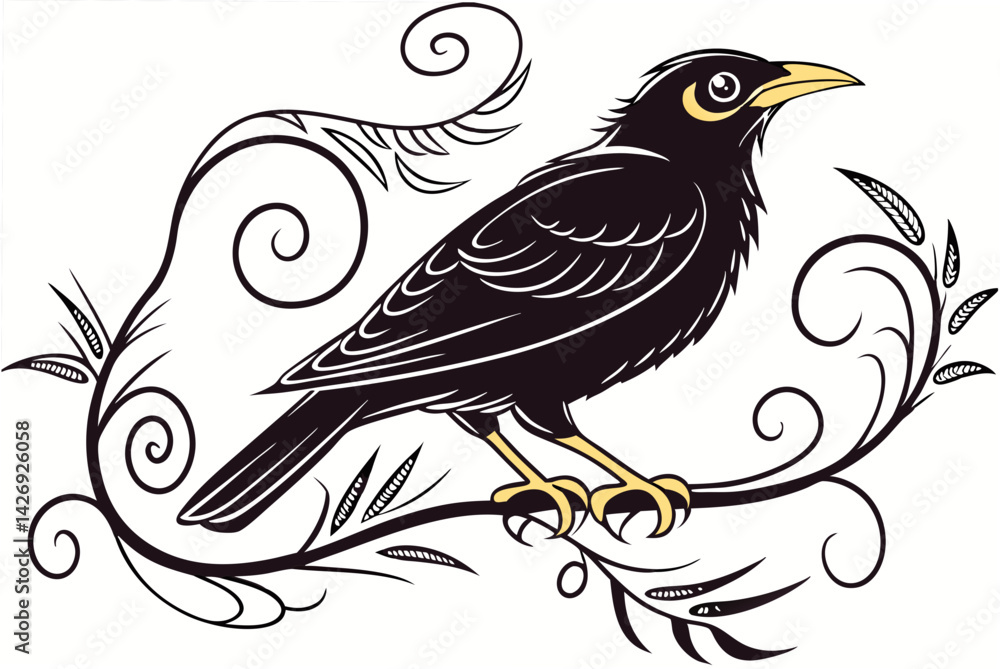 Obraz premium vector illustration of a bird