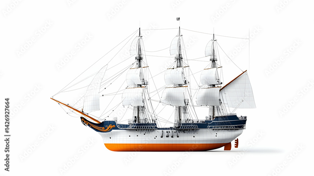 Detailed 3d Model Of A Classic Sailing Vessel Detailed 3d Model Of A Classic Sailing Vessel