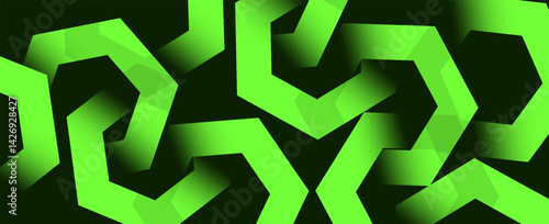 Abstract green and black hexagon luxury vector design