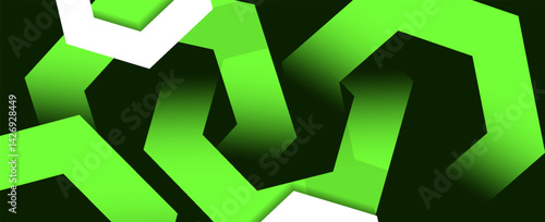 Abstract green and black hexagon luxury vector design