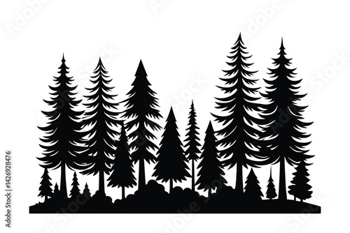 christmas trees vector