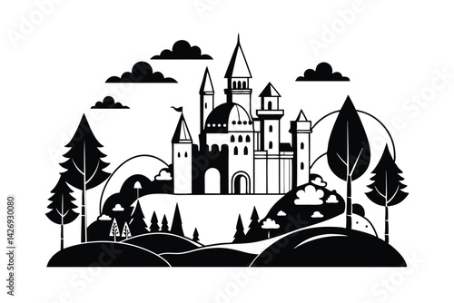 vector illustration of a castle