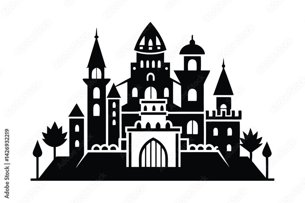 custom made wallpaper toronto digitalvector illustration of a church