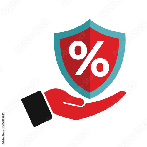 Human Protecting Zero Percentage Icon for Business