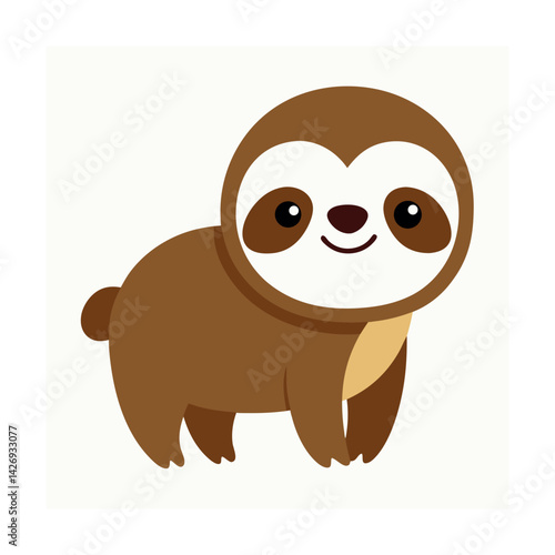 Baby Sloth Color Illustration