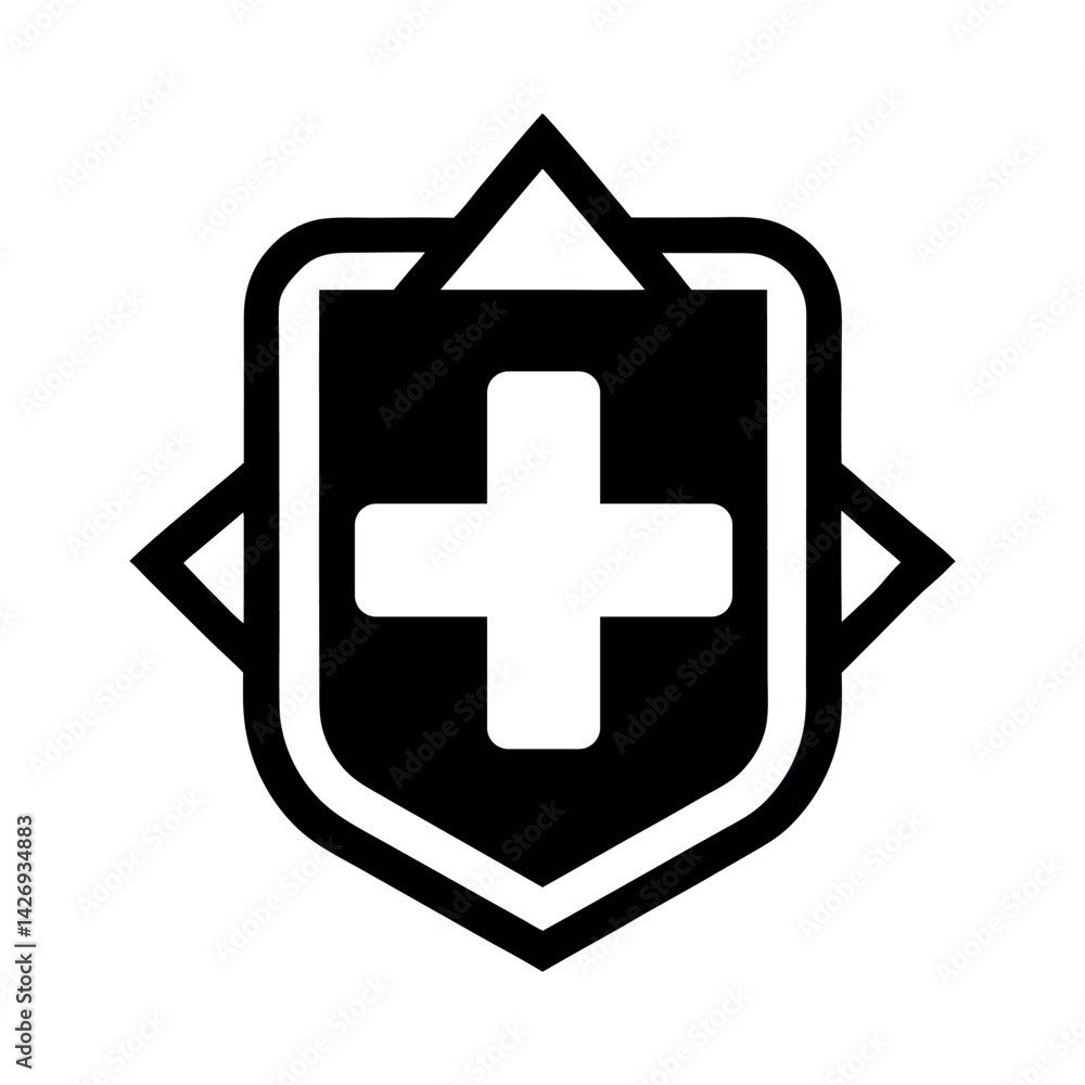 Obraz premium First Aid Silhouette Illustration