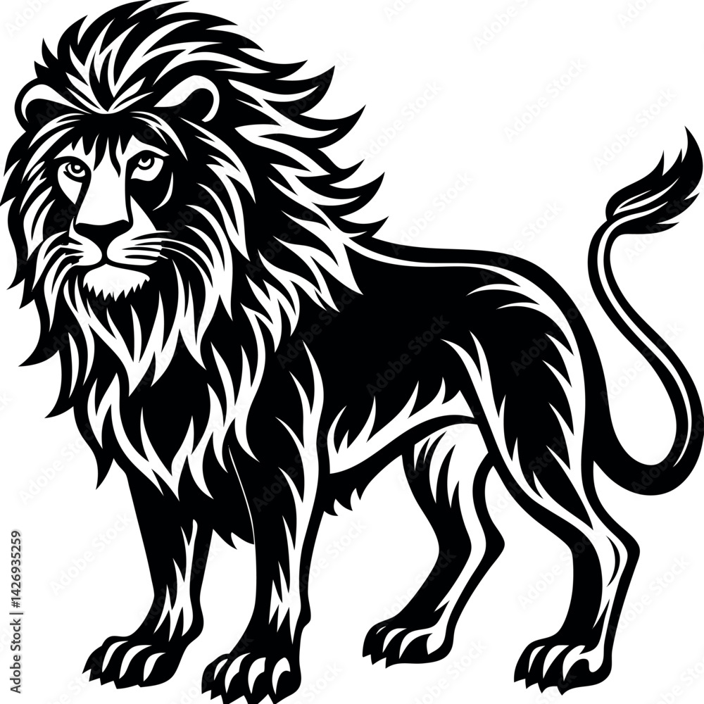 Fototapeta premium Lion Animal Vector Silhouette