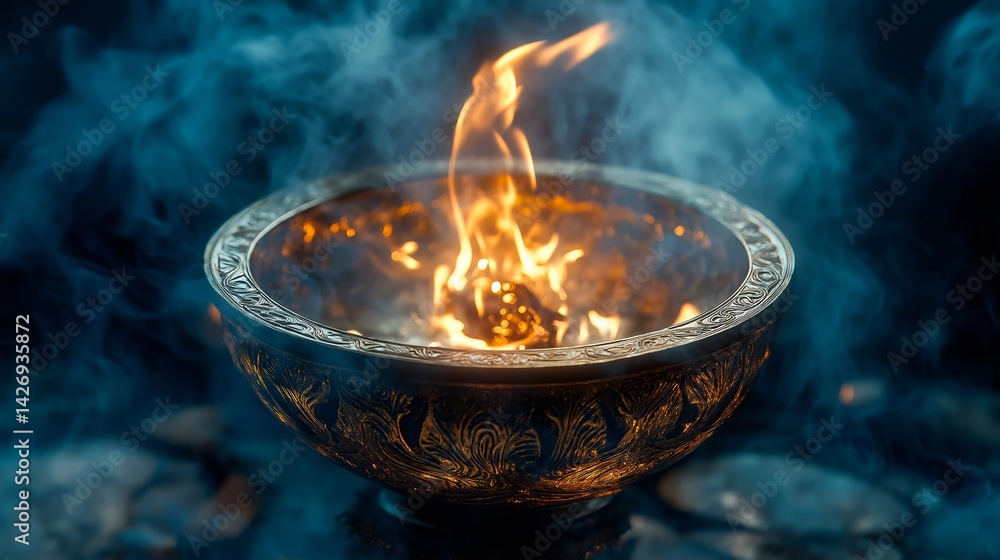 Fire in a golden bowl