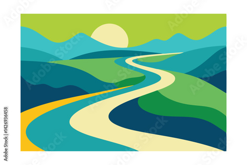 Wallpaper Mural mountain road in the mountains Torontodigital.ca