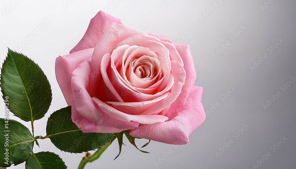 Fototapeta premium single pink rose on transparent background