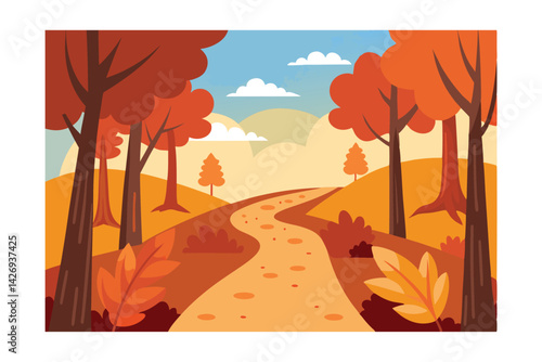 Wallpaper Mural autumn landscape with trees and mountains Torontodigital.ca