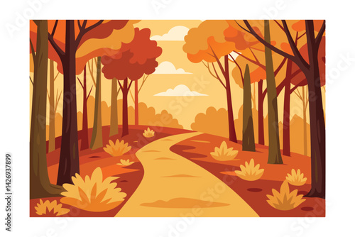 Wallpaper Mural autumn landscape with trees Torontodigital.ca