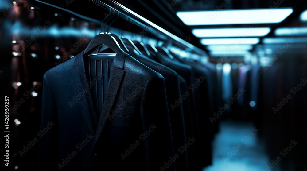 clothes in a shop.
