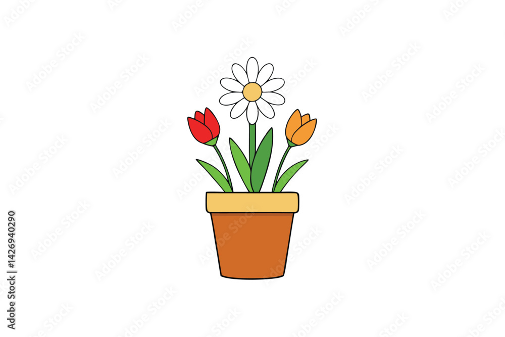spring flowers in a pot spring flowers in a pot