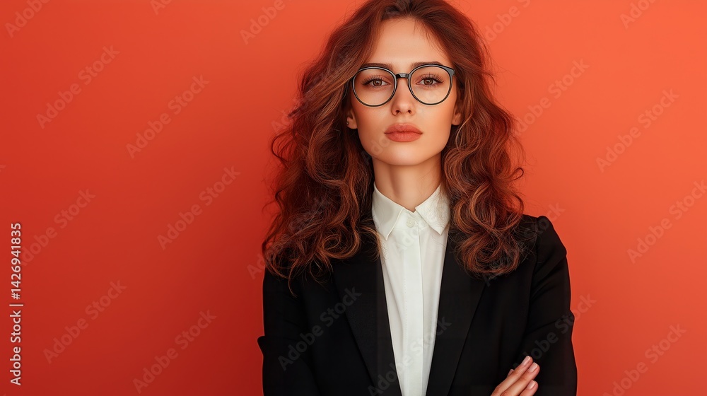business woman wearing glasses in the office