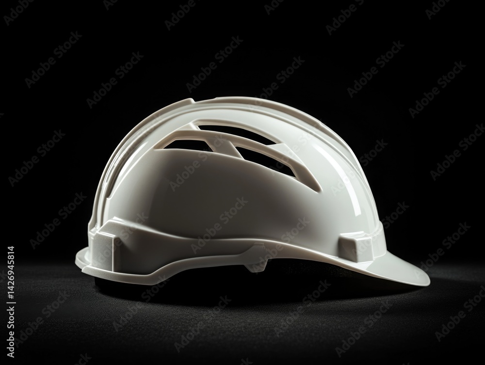 Fototapeta premium White Hard Hat on Table