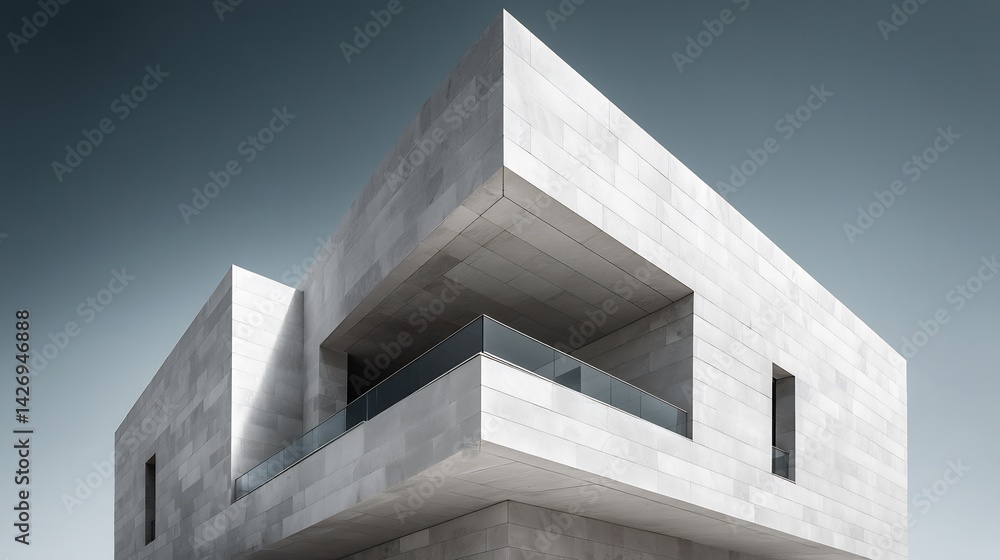 Minimalist architectural design featuring angular form and neutral color palette Minimalist architectural design featuring angular form and neutral color palette