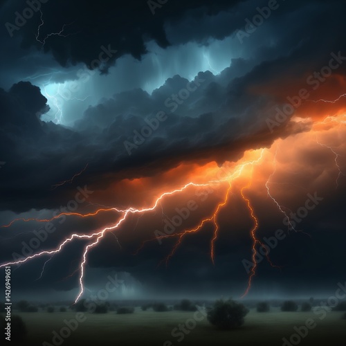 Obraz na płótnie lightning in the night w salonie