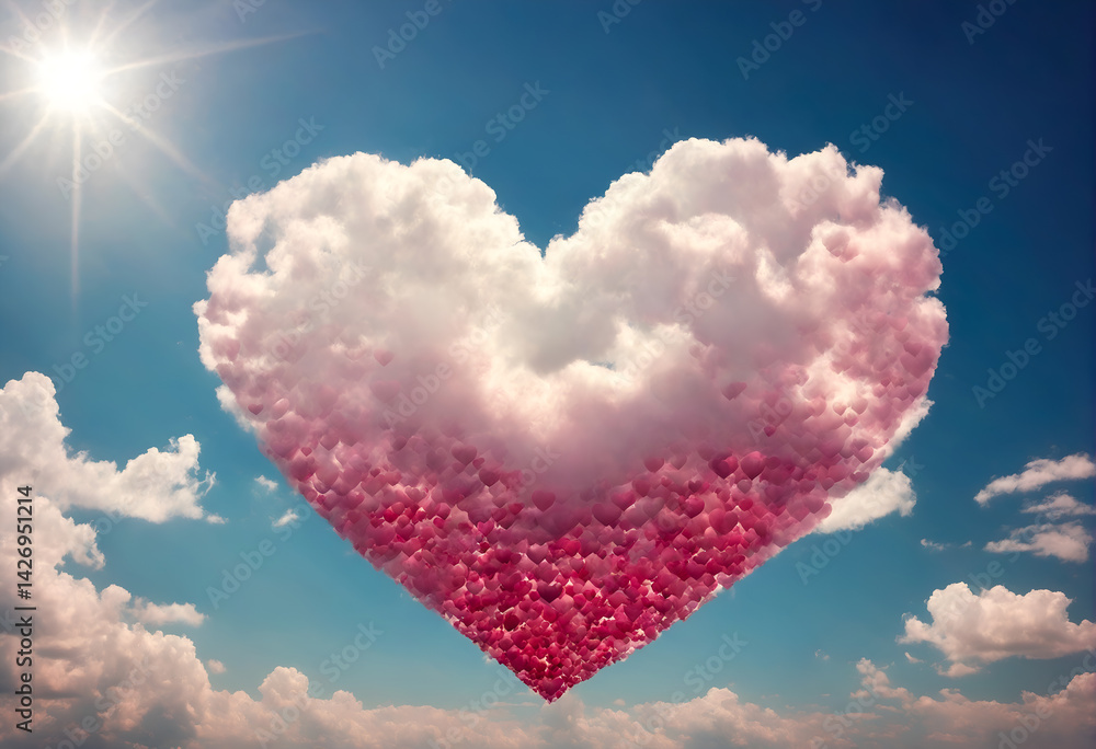 Heart made from clouds in the sky.