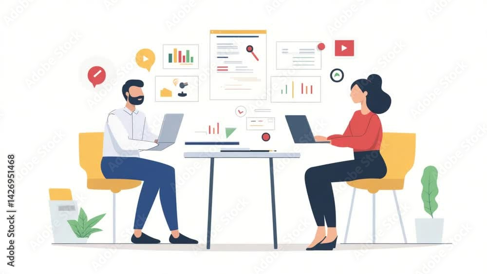 Collaborative Project Planning: Business Professionals Meeting with Interactive Data Visualization Collaborative Project Planning: Business Professionals Meeting with Interactive Data Visualization