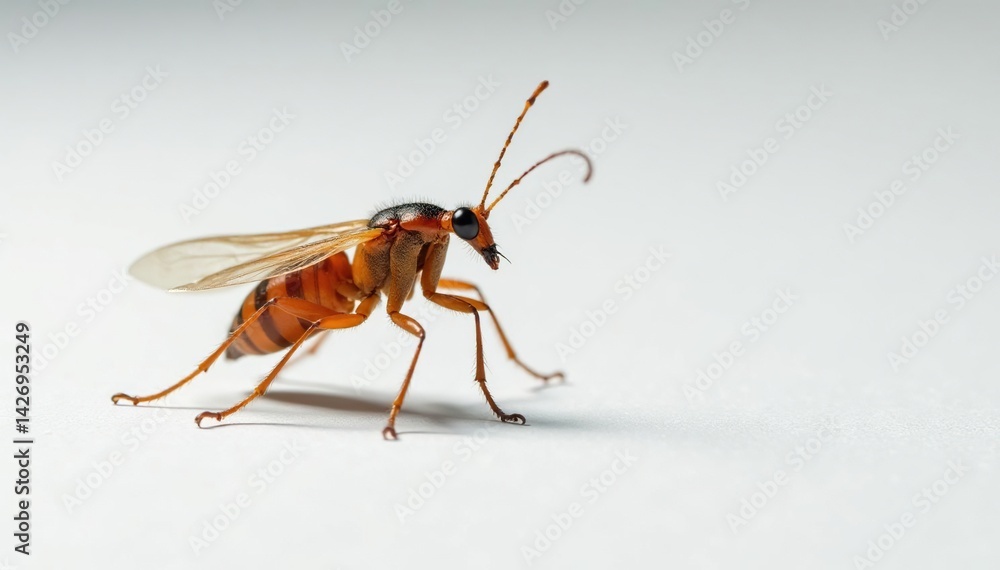 Naklejka premium Close-up of single insect on white background, insect, professional, design