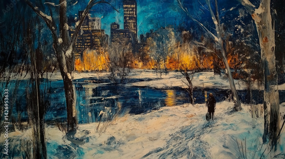 winter landscape in the city