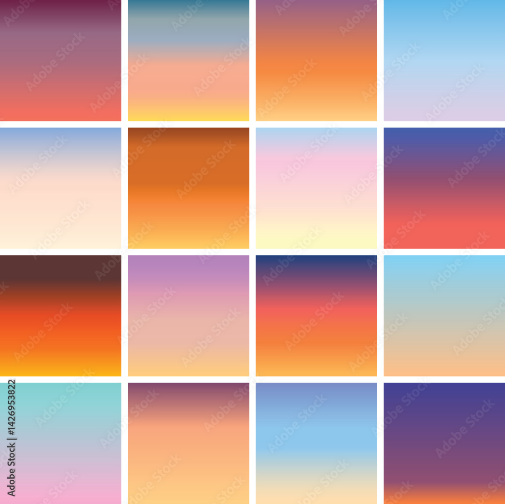 Naklejka premium sunrise sunset skies gradient effect backgrounds