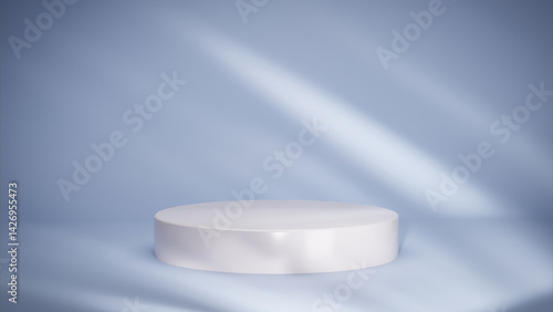 Blank podium display. Minimalist pedestal or showcase scene for present product and mock up. product display podium. 3d rendering geometric forms.