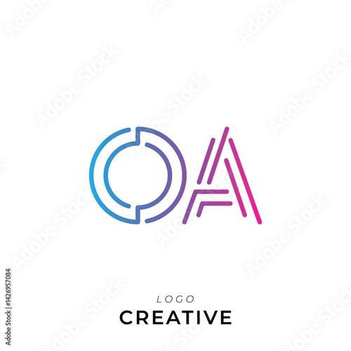 OA Creative Premium Vector latter logo design. Creative Logo. Vector Illustration logo. letters Logo. Creative Logo. Minimal feminine monogram and logo. Elegant leaves. Modern design	