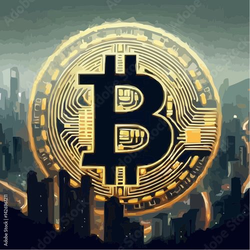 
modified biticoin image with visual details 87