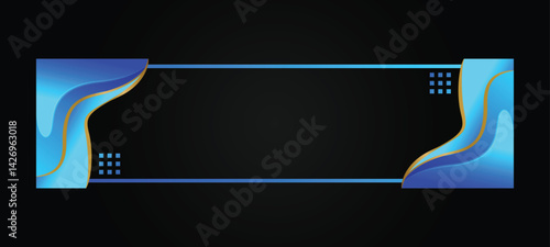 Horizontal banner border gradient and gold template design