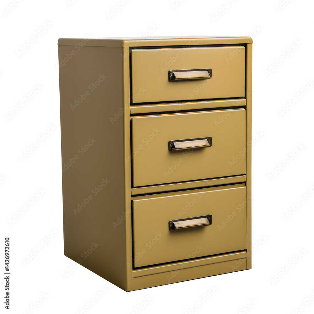 Office Filing Cabinet With Three Drawers Is isolated on a transparent background Office Filing Cabinet With Three Drawers Is isolated on a transparent background