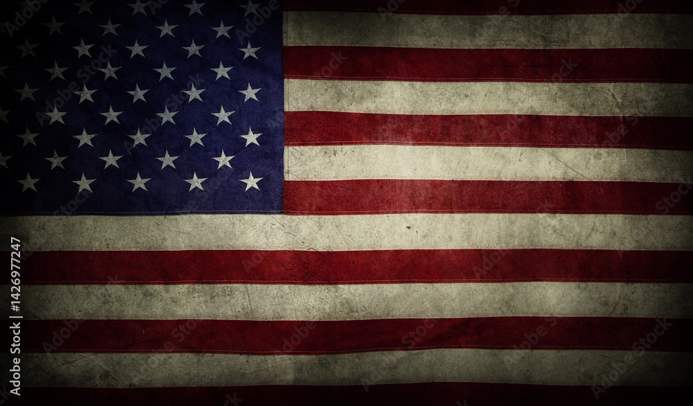 Naklejka premium Grunge American flag