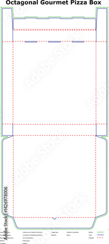Pizza Box Octagonal Template Vector For Die Cut Design And Package Creation